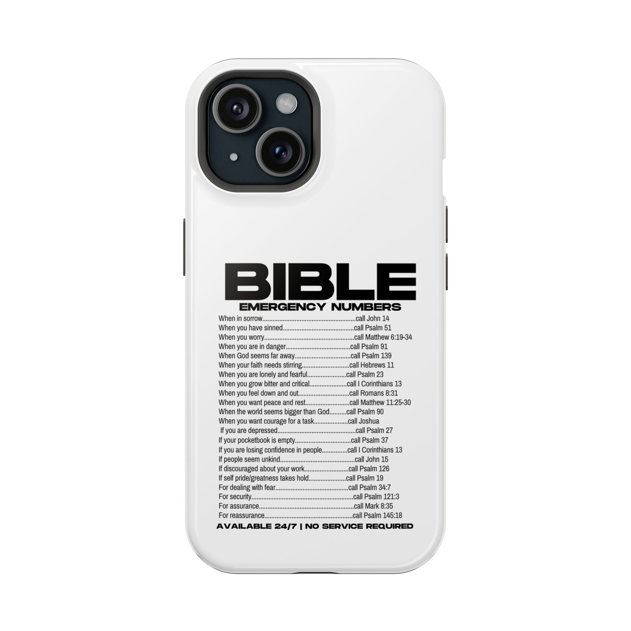 Bible Emergency Numbers Case