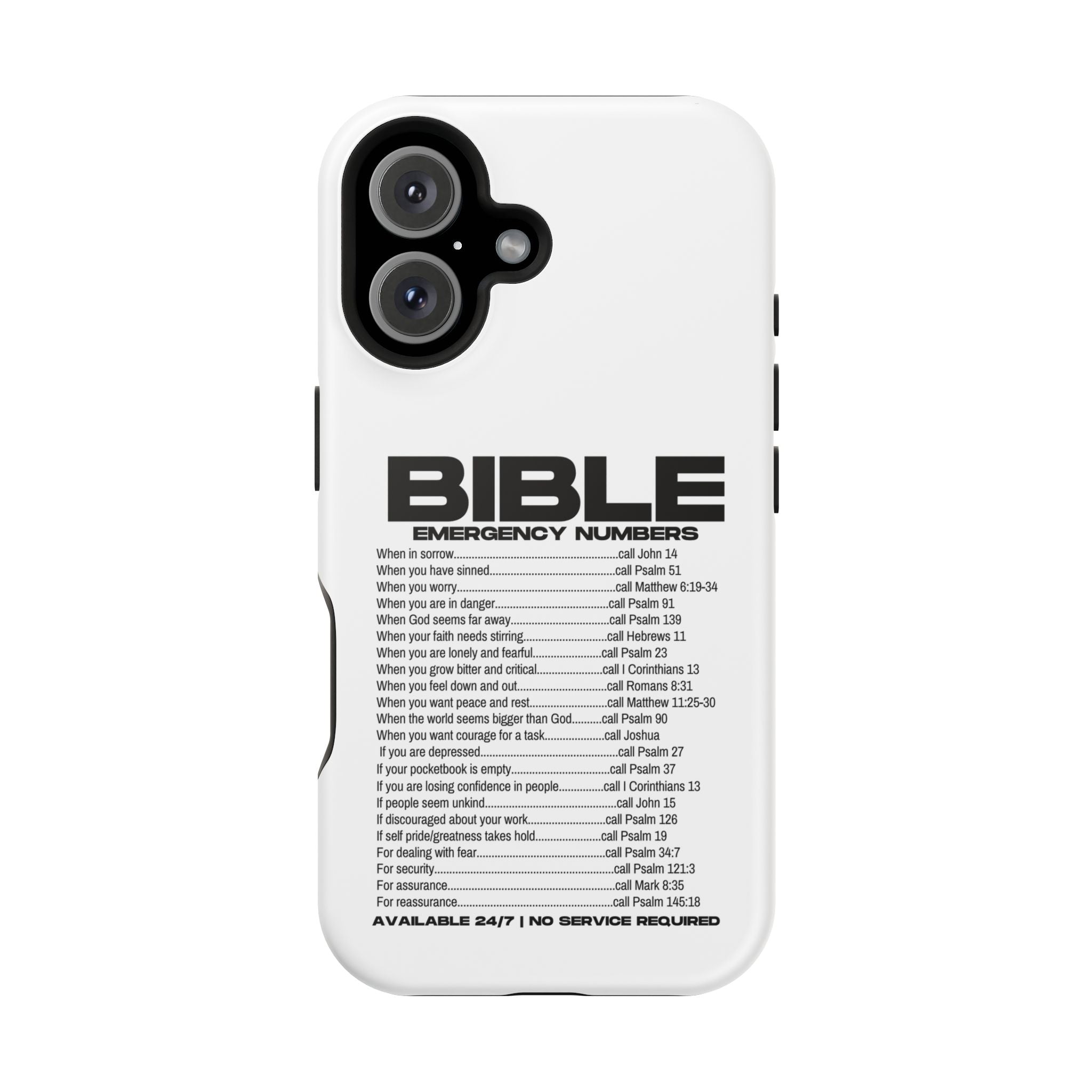 Bible Emergency Numbers Case